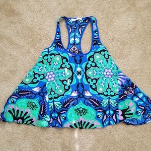 Alice and Trixie silk racerback pattern swing tank